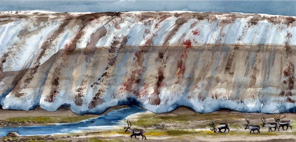 Gletscherporten - Akvarel udført af Jens Overgaard Christensen