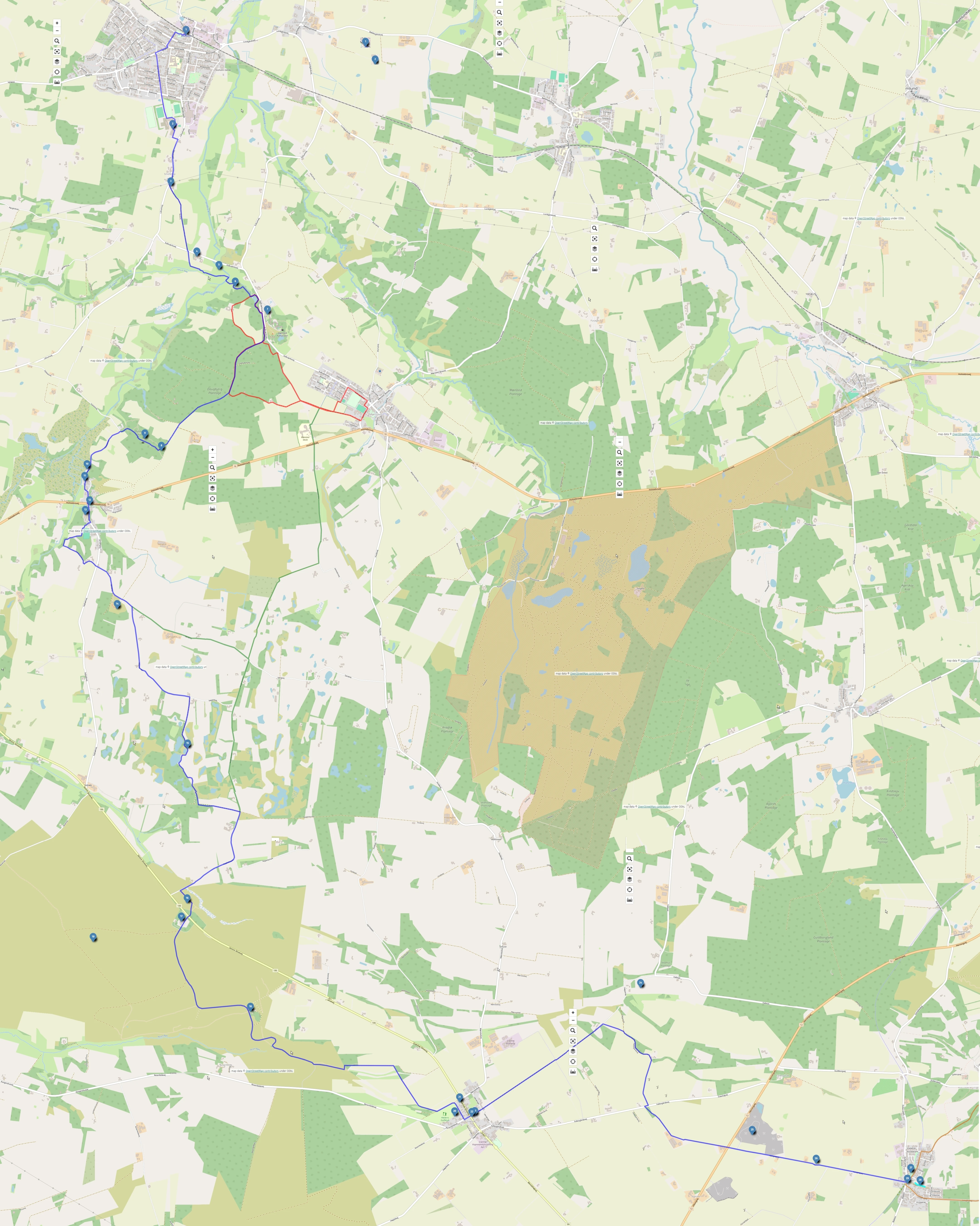 Kort som kan erstatte Street Map kortene i tilfælde af servernedbrud Kort til brug i tilfælde af Street Map nedbrud (sjældent)