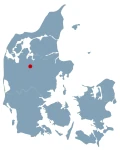 Danmarkskort med link til kort over Kalk Kaminoen